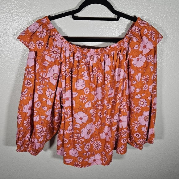 Free People Miss Daisy Floral Printed Smock Blouse Size S - Picture 7 of 14
